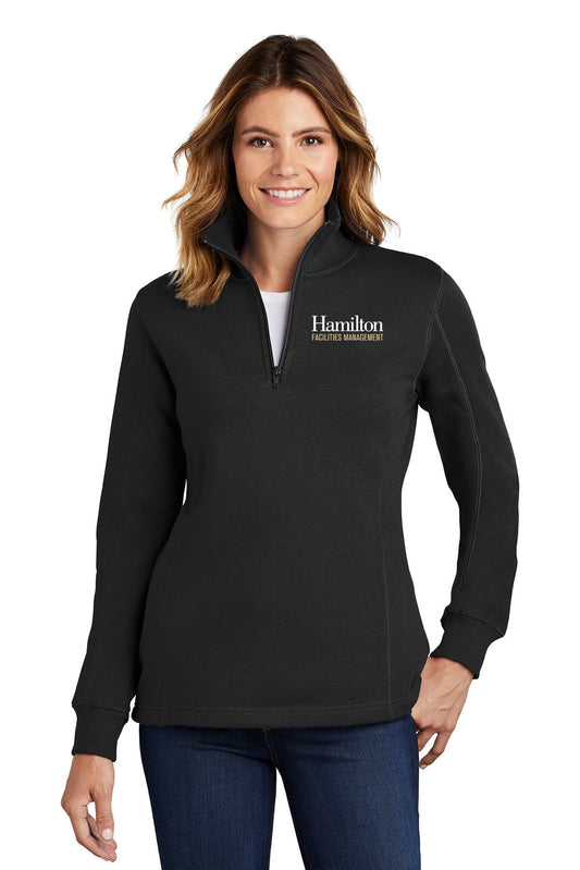 Womens 1/4 Zip Sweatshirt - Black