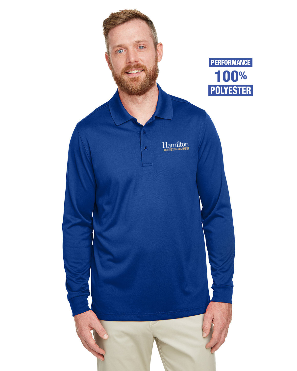 Adult Long Sleeved Polo - Royal