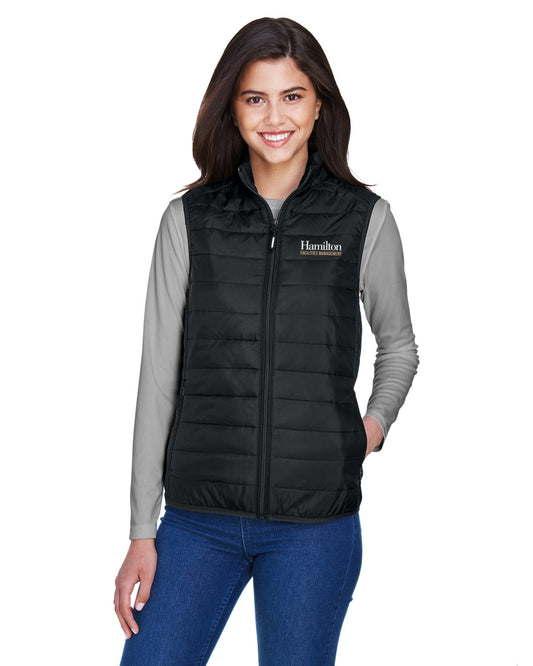 Ladies Packable Puffer Vest - Black