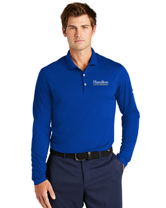 Adult Nike Dri-FIT Micro Pique 2.0 Long Sleeve Polo - Royal