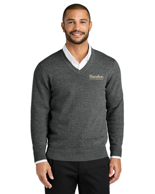 Adult - V-neck Sweater - Heather Gray