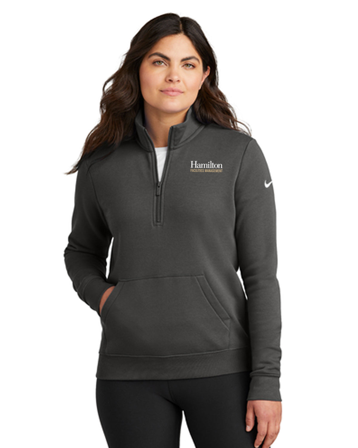 Ladies Nike 1/2 Zip Sweatshirt - Gray