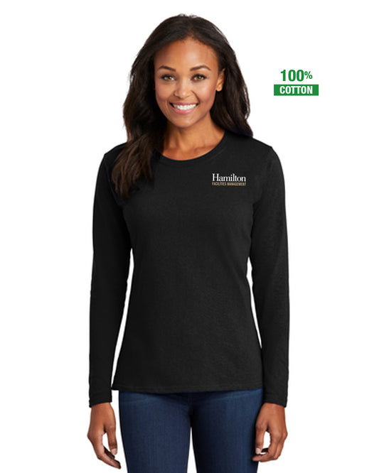 Womens - Cotton Long Sleeve T-shirt - Black