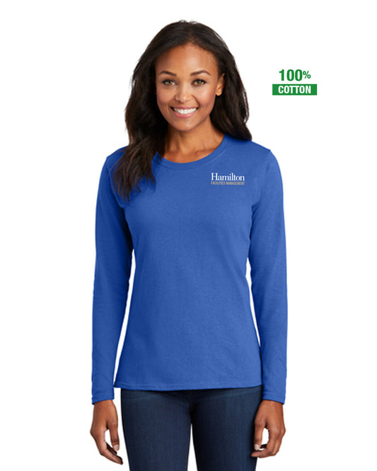 Womens - Cotton Long Sleeve T-shirt - Royal