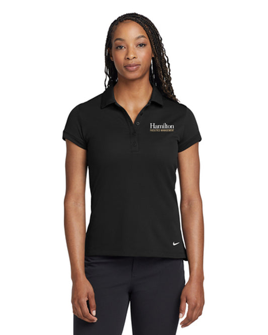 Nike Ladies Dri-FIT Solid Icon Pique Modern Fit Polo - Black