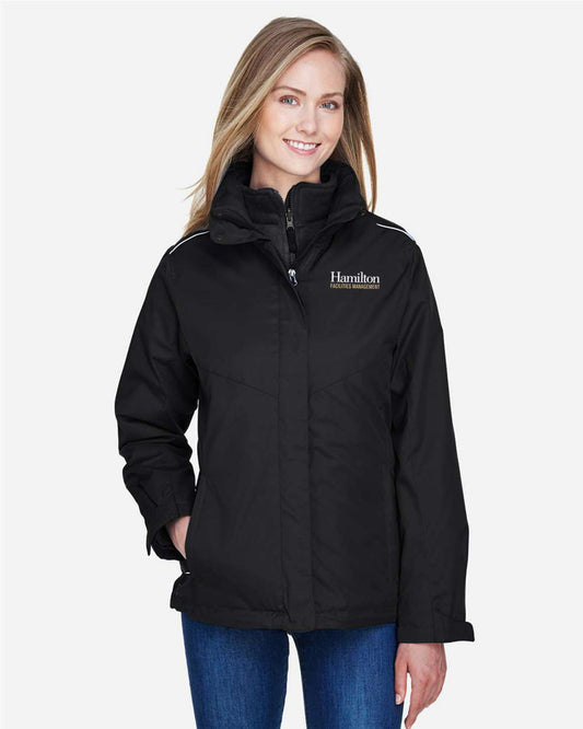 Ladies 3-in-1 Jacket with Fleece Liner - Black