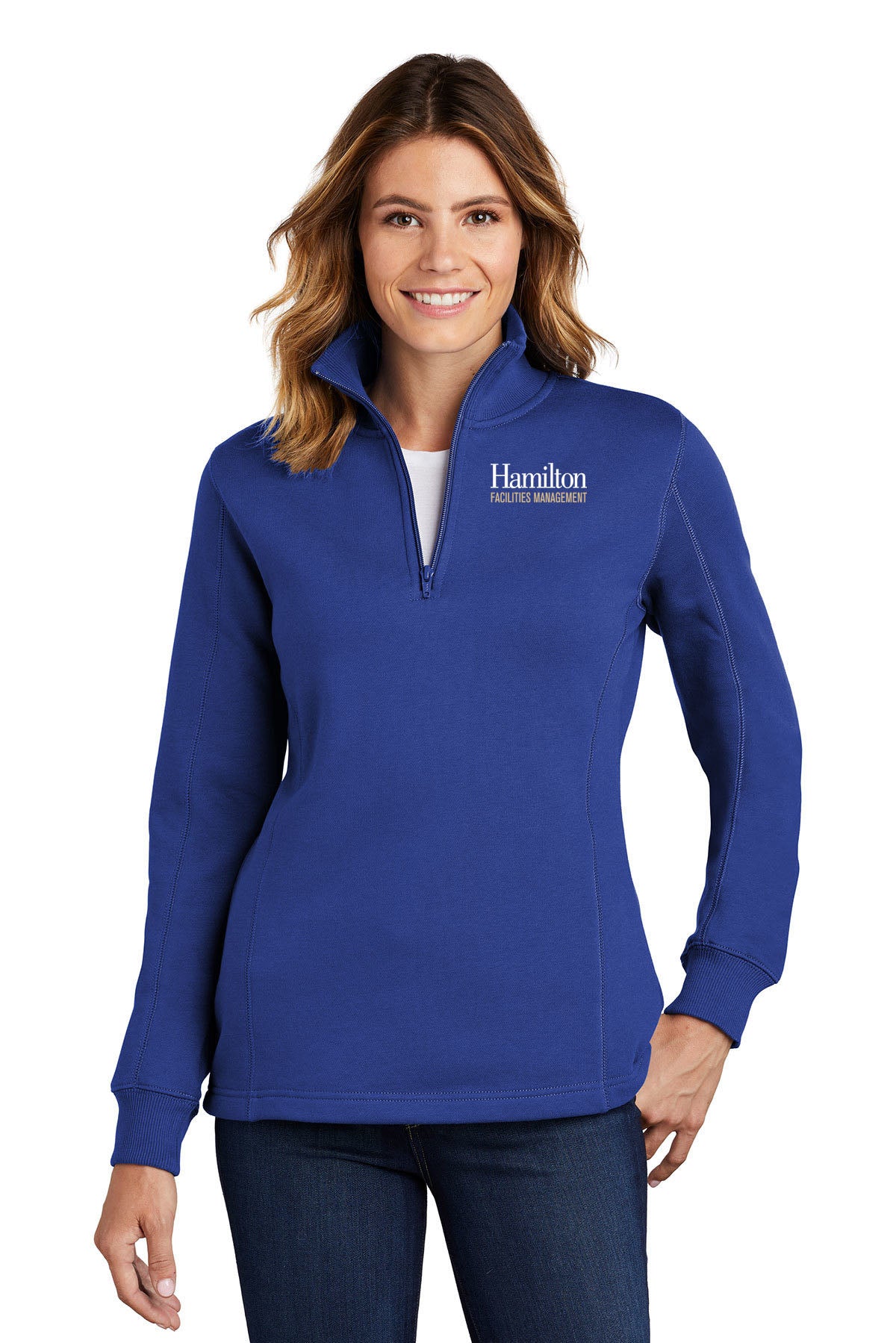 Womens 1/4 Zip Sweatshirt - Royal