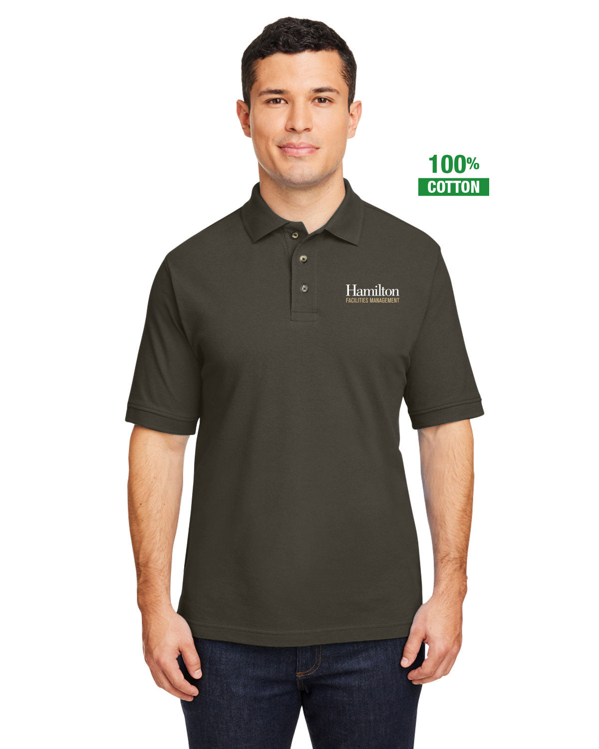 Adult Short Sleeved Cotton Polo - Black