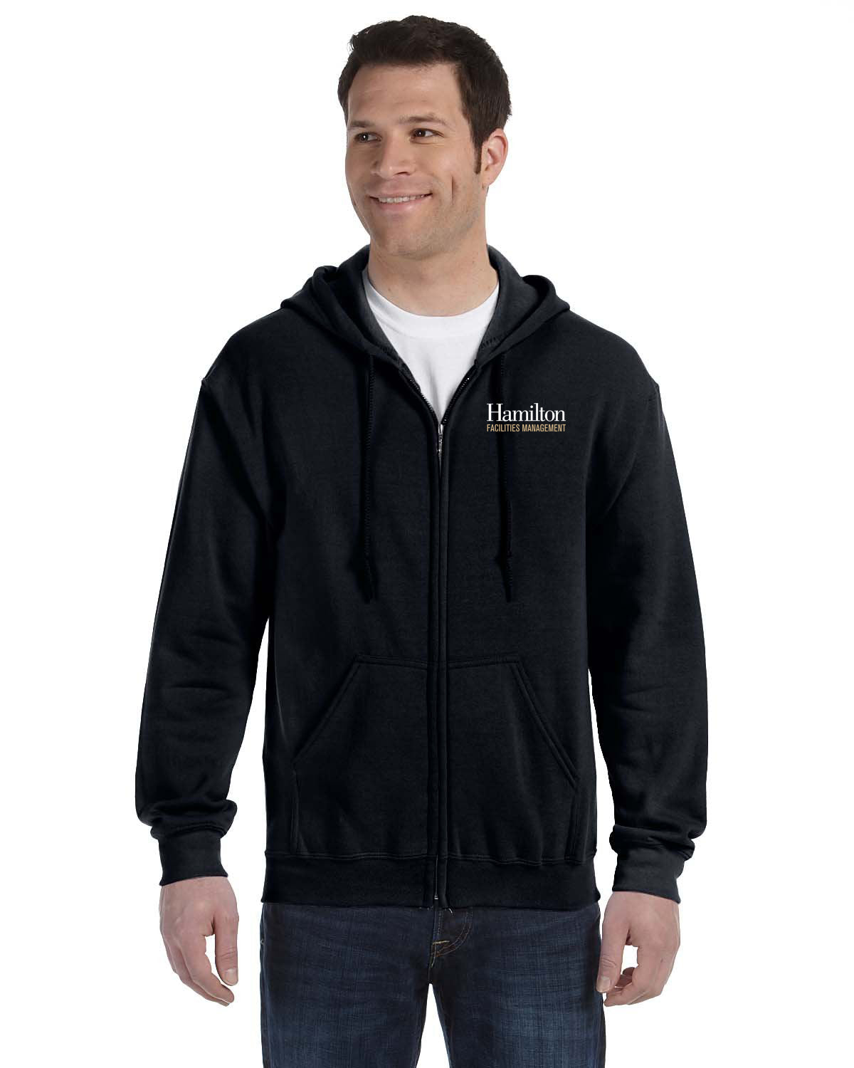 Adult Full-Zip Hooded Sweatshirt - Black