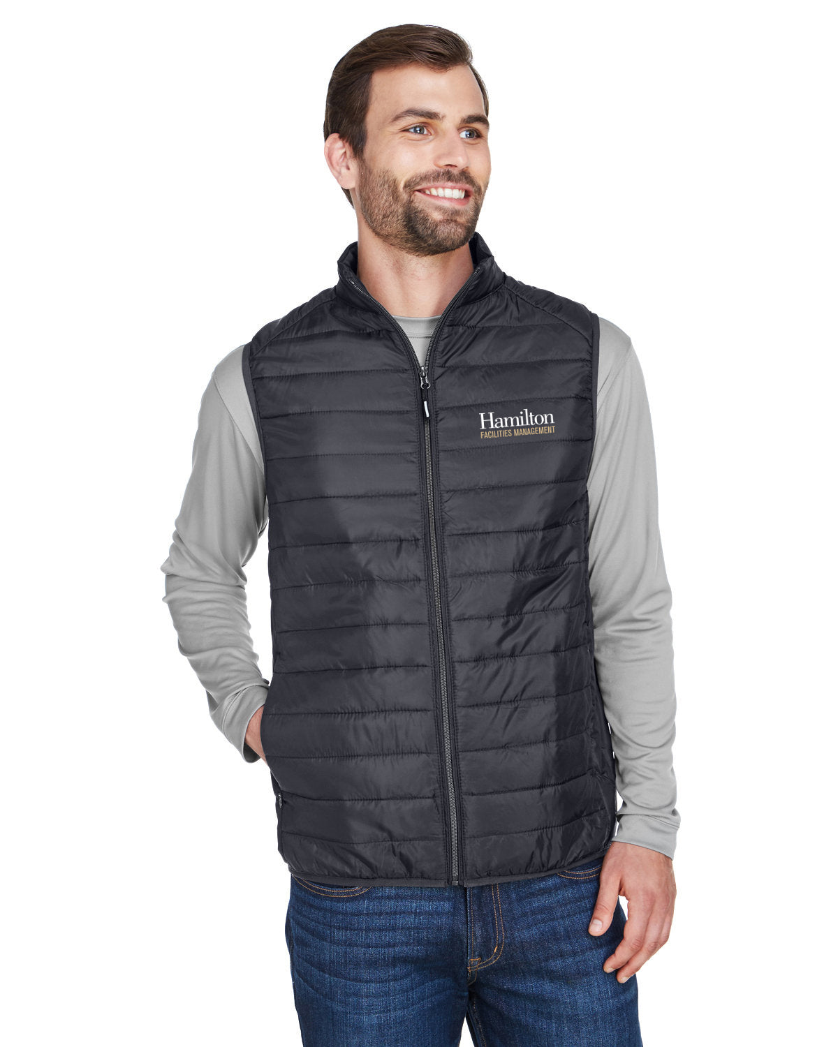 Adult Packable Puffer Vest - Charcoal